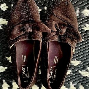 TOMS Silver & Black Flats